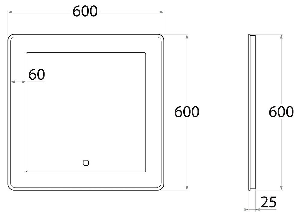 Зеркало с подсветкой ART&MAX LATINA 60x60 в ванную от интернет-магазине сантехники Sanbest