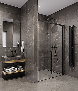Душевая дверь Timo TDSS-150/03C-8L/R 150 профиль черный/стекло прозрачное купить в интернет-магазине Sanbest