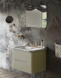 Тумба с раковиной Kerasan Waldorf 80 с 3 отверстиями, ваниль матовая для ванной в интернет-магазине Sanbest