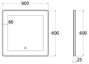 Зеркало с подсветкой ART&MAX LATINA 60x60 в ванную от интернет-магазине сантехники Sanbest