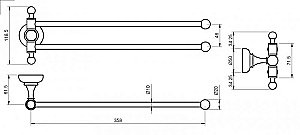 Полотенцедержатель Cezares APHRODITE-TD09-03/24-M Золото 24 карат купить в интернет-магазине сантехники Sanbest
