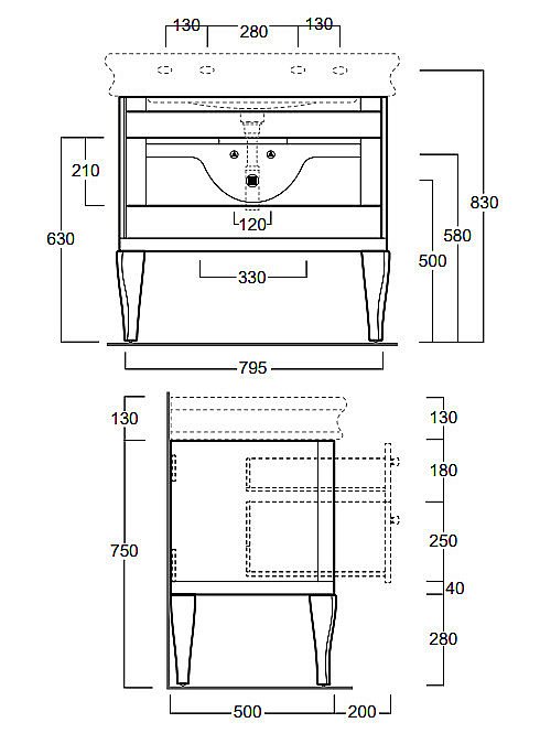 Тумба с раковиной SIMAS Lante 90 белая для ванной в интернет-магазине Sanbest