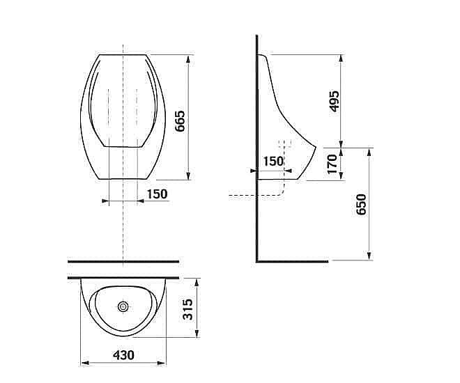 Писсуар Jika Domino 8.4110.0.000.000.1 купить в интернет-магазине Sanbest