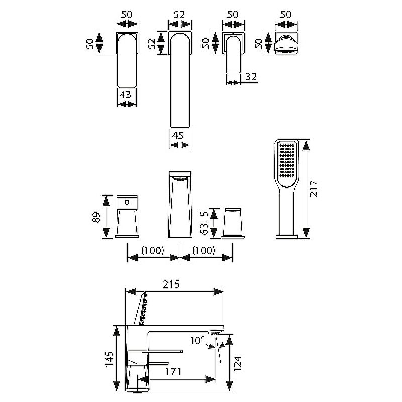 Смеситель для ванны Kaiser Terso 70122 купить в интернет-магазине сантехники Sanbest