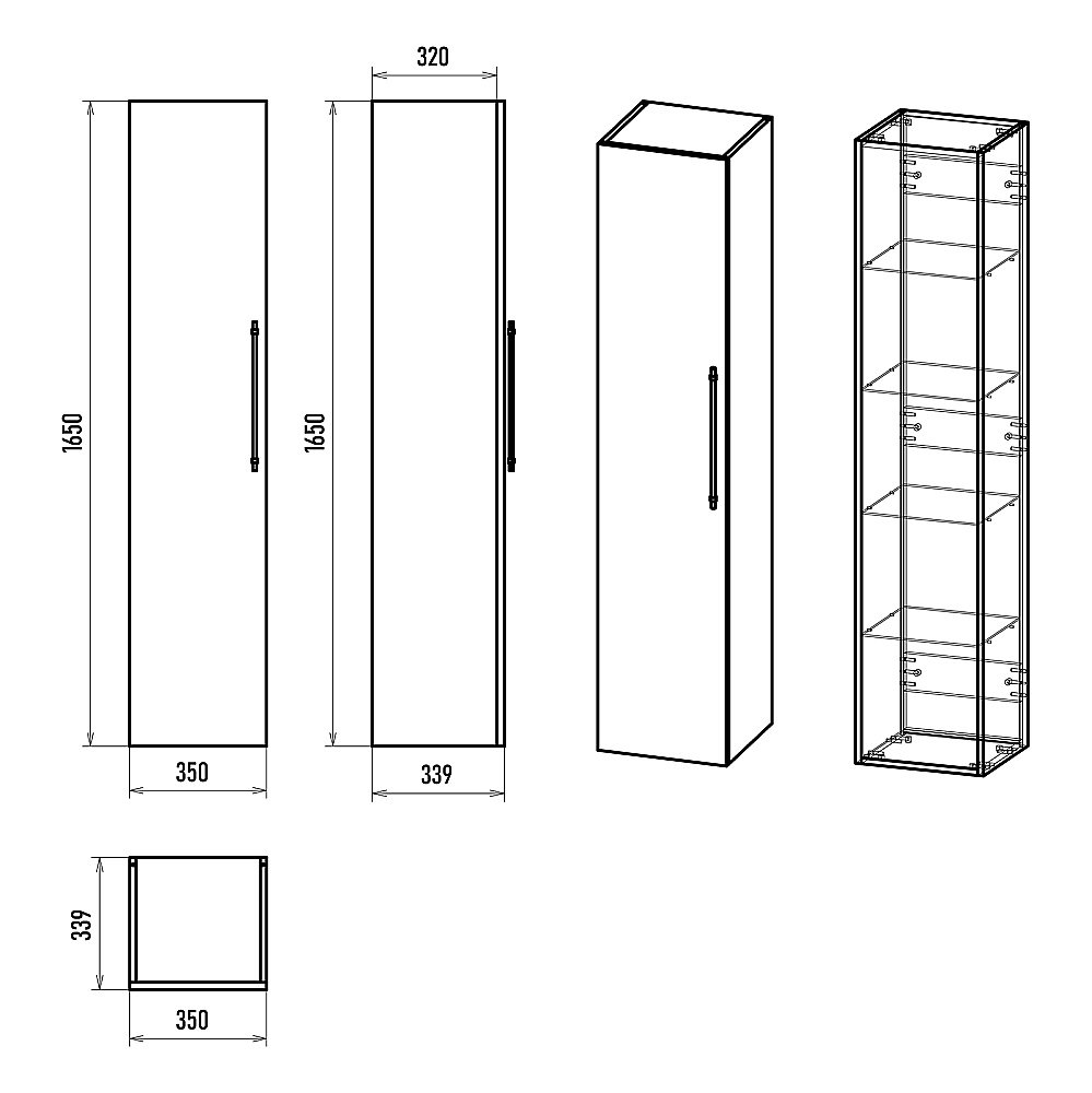 Пенал подвесной Misty Alicante 35 ALI-05035-01 белый для ванной в интернет-магазине сантехники Sanbest