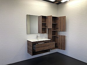 Шкаф-колонна Comforty Бордо 00-00007266 40 дуб темно-коричневый для ванной в интернет-магазине сантехники Sanbest