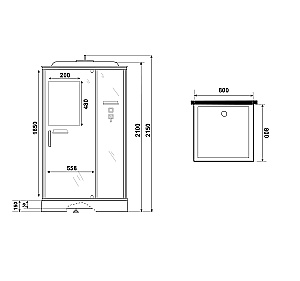 Душевая кабина Niagara Standart ST80/15Q/BL 80х80 профиль черный матовый/стекло прозрачное купить в интернет-магазине Sanbest