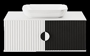 Тумба с раковиной Misty RICHARD 06105-24-01 105 белая/черная для ванной в интернет-магазине Sanbest