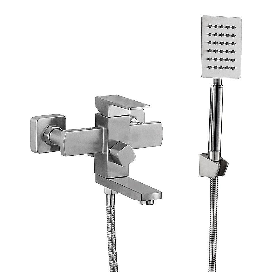 Смеситель для ванны Melana Cubo 610205 сатин купить в интернет-магазине сантехники Sanbest