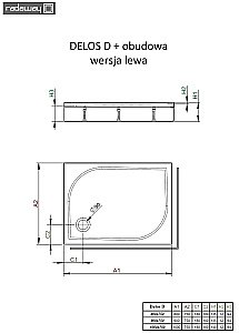 Душевой поддон со съемной панелью Radaway Delos D 4D97514-03L 90х75 белый купить в интернет-магазине Sanbest