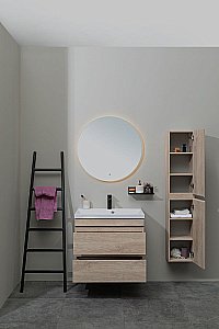 Тумба с раковиной Aquanet Нота New 334200 100 дуб светлый для ванной в интернет-магазине Sanbest