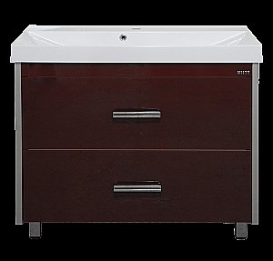 Тумба с раковиной 2 ящ. напольная Misty Джулия Qvatro 105 коричневая для ванной в интернет-магазине Sanbest