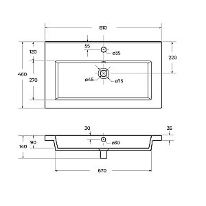 Раковина Cezares CZR-8070-80 белая купить в интернет-магазине Sanbest