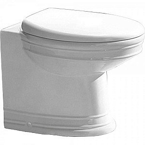 Унитаз приставной CeramaLux LUX CLASSIC2474 белый, безободковый, с крышкой микролифт купить в интернет-магазине Sanbest