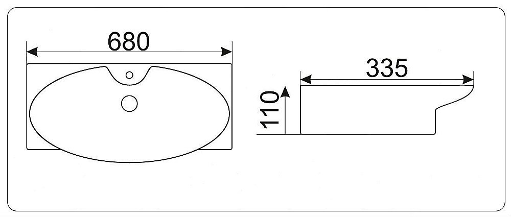 Раковина Ceramalux N 68 STR4282A белая купить в интернет-магазине Sanbest