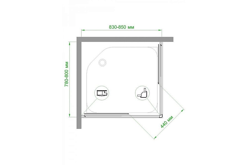 Душевой уголок Royal Bath RB8085HPD-C 85х80 матовый купить в интернет-магазине Sanbest