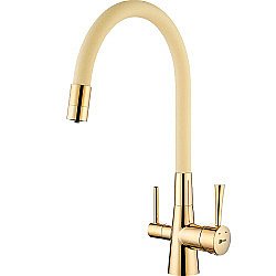 Смеситель для кухни Lemark Comfort LM3075G-Beige золото/бежевый купить в интернет-магазине сантехники Sanbest