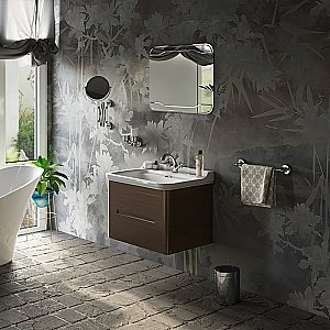Тумба с раковиной Kerasan Waldorf 80 с 1 отверстием, темный орех  для ванной в интернет-магазине Sanbest