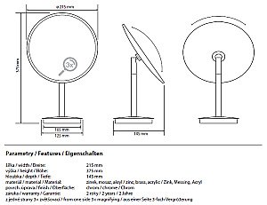 Косметическое зеркало Bemeta 116401412 21 купить в интернет-магазине сантехники Sanbest