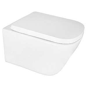 Унитаз подвесной Azario Vesper AZ-1373WH белый, безободковый, с крышкой микролифт, слив торнадо купить в интернет-магазине Sanbest