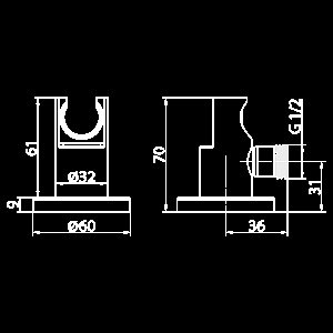 Подключение для шланга Elghansa Unit WS-8K хром купить в интернет-магазине сантехники Sanbest