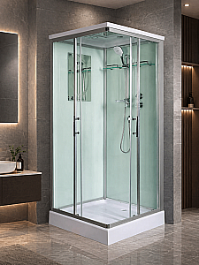 Душевая кабина WeltWasser WW500 LAINE XL 802 профиль матовый хром/стекло прозрачное купить в интернет-магазине Sanbest