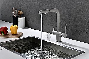 Смеситель для кухни Paulmark Serpentine Se213222-DG графит купить в интернет-магазине сантехники Sanbest