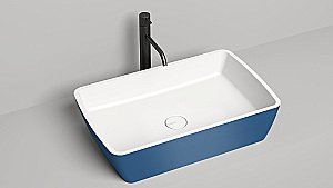 Раковина накладная Salini GLORIA 11 1102212MRH 65 из искусственного камня S-Stone, белая матовая, цвет по RAL снаружи купить в интернет-магазине Sanbest