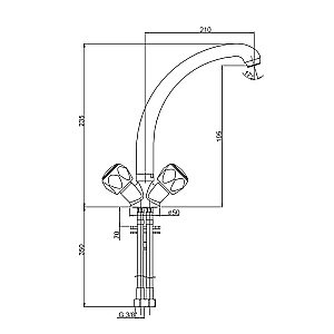 Смеситель для кухни PAINI AF182 хром купить в интернет-магазине сантехники Sanbest