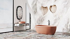 Раковина накладная Salini LUCE 110721MF 69 из искусственного камня S-Stone, матовая, цвет по RAL полностью купить в интернет-магазине Sanbest