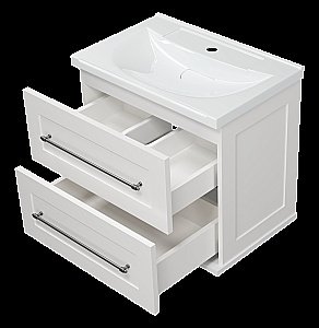 Тумба с раковиной Misty Марта - 60 П-Мрт09060-011Пр белая для ванной в интернет-магазине Sanbest