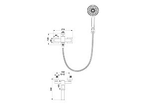 Смеситель для ванны с душем WONZON & WOGHAND FRAME, Черный матовый (WW-88639010-MB) купить в интернет-магазине сантехники Sanbest