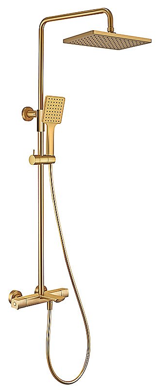 Душевая система Kaiser Cube 01382-3 золото брашированное купить в интернет-магазине сантехники Sanbest