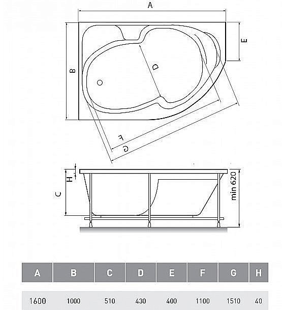 Ванна акриловая Relisan Sofi Гл000024565 160x100 белая купить в интернет-магазине Sanbest