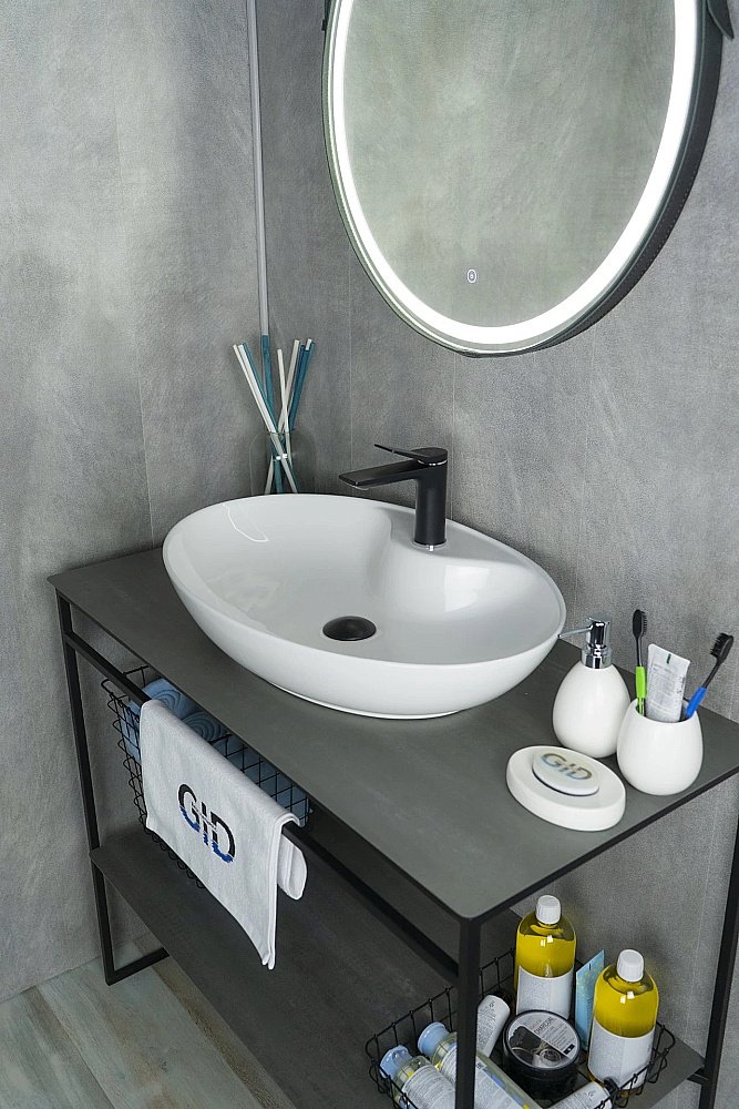 Раковина накладная Gid Lago 65 N9438 51151 белая купить в интернет-магазине Sanbest