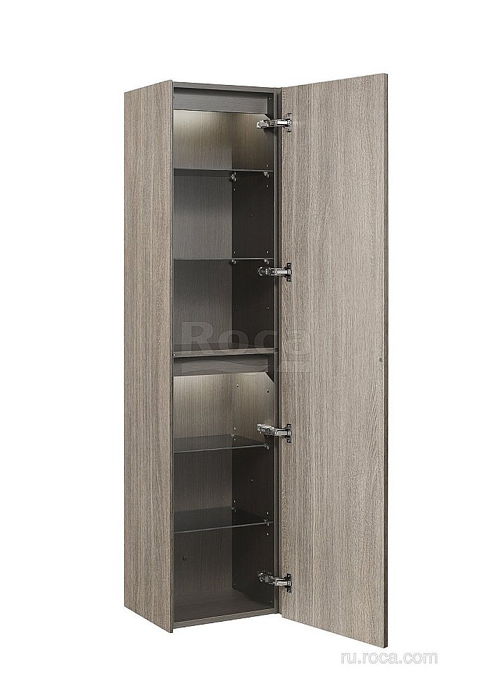 Шкаф - колонна Roca Inspira дуб темный для ванной в интернет-магазине сантехники Sanbest