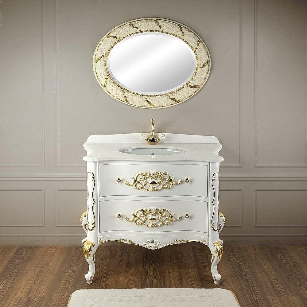 Тумба с раковиной Migliore Virginia 110 белая для ванной в интернет-магазине Sanbest