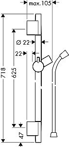 Душевая штанга Hansgrohe Unica S Puro 28632140 шлифованная бронза купить в интернет-магазине сантехники Sanbest