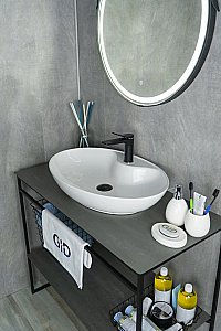 Раковина накладная Gid Lago 65 N9438 51151 белая купить в интернет-магазине Sanbest