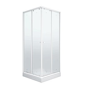 Душевой уголок Parly ZFQ81 80x80 стекло матовое/профиль белый купить в интернет-магазине Sanbest