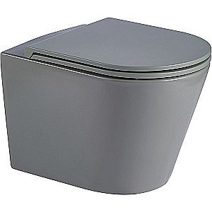 Унитаз с инсталляцией WeltWasser BAMBERG 545+SALZBACH 041 MT-GR+BAMBERG CR серый матовый/кнопка хром, безободковый, с крышкой микролифт, слив торнадо купить в интернет-магазине Sanbest