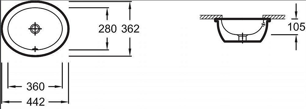 Раковина Jacob Delafon VOX 45 EYI102-00 белая купить в интернет-магазине Sanbest