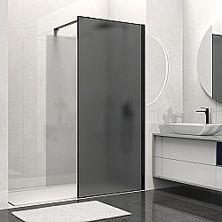 Душевая перегородка Vincea Walk-In VSW-1HS100GFB 100 профиль черный матовый/стекло матовое тонированное купить в интернет-магазине Sanbest