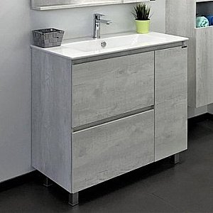 Тумба с раковиной Comforty Верона 00-00001972 90 дуб белый для ванной в интернет-магазине Sanbest