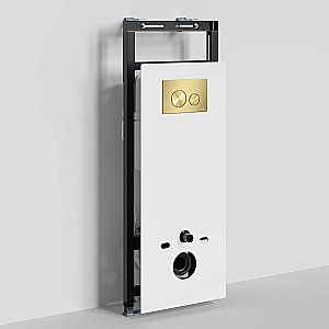Инсталляция для унитаза WasserKraft Salm 27TLT.010.ME.WH.MG02 белая панель/кнопка матовое золото купить в интернет-магазине сантехники Sanbest