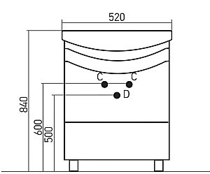 Тумба с раковиной MIXLINE РАДУГА 52 белая для ванной в интернет-магазине Sanbest
