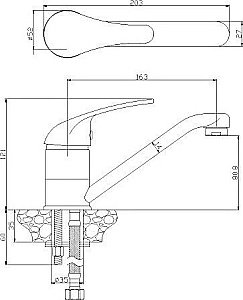 Смеситель для кухни Rossinka Y Y40-22 купить в интернет-магазине сантехники Sanbest