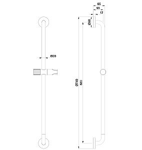 Душевая штанга WONZON & WOGHAND, Черный матовый (WW-SL05-MB) купить в интернет-магазине сантехники Sanbest