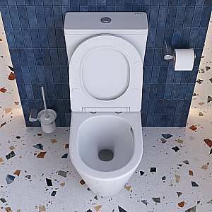 Унитаз напольный BelBagno FLAY-TOR BB2149CP-TOR/SC белый, с крышкой микролифт, с бачком, безободковый, слив-торнадо купить в интернет-магазине Sanbest