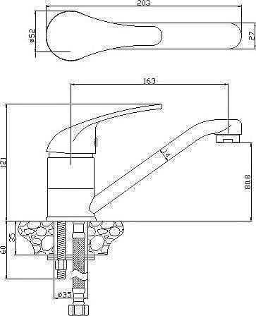 Смеситель для кухни Rossinka Y Y40-22 купить в интернет-магазине сантехники Sanbest